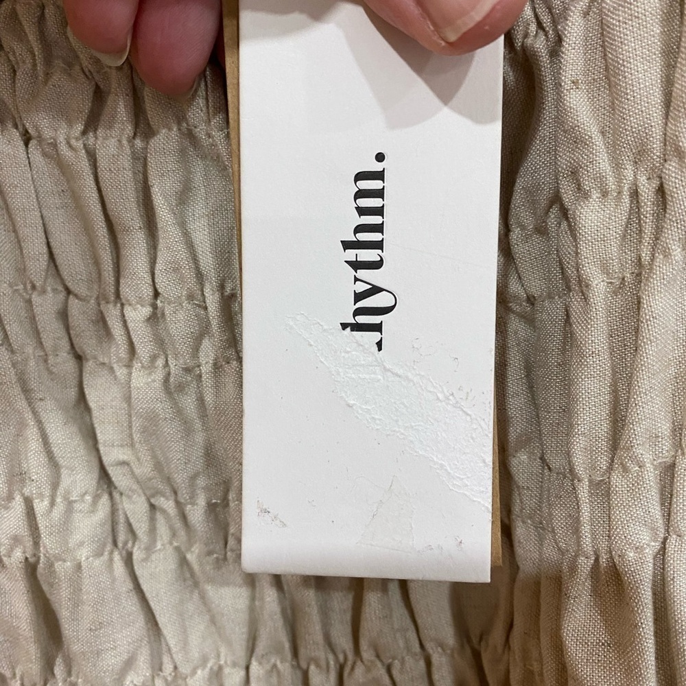 RHYTHM Women's Classic Shirred Midi Dress Oat Medium NWT- Australian Made 🦘 - Picture 11 of 13